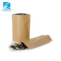 Aluminum laminated kraft paper ziplock stand up pouch for tea