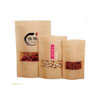 14 x 20 cm kraft paper scented tea bag with clear window, food packaging stand-up bag